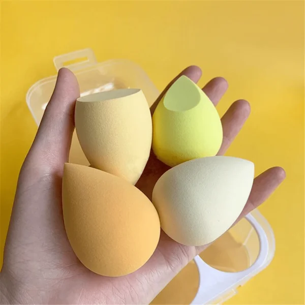 4 PCS Makeup Blender Cosmetic Puff Makeup Sponge with Storage Box