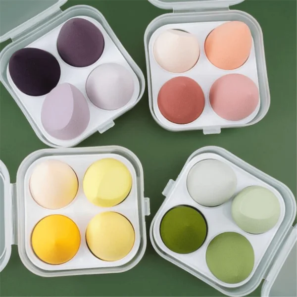 4 PCS Makeup Blender Cosmetic Puff Makeup Sponge with Storage Box - Image 2