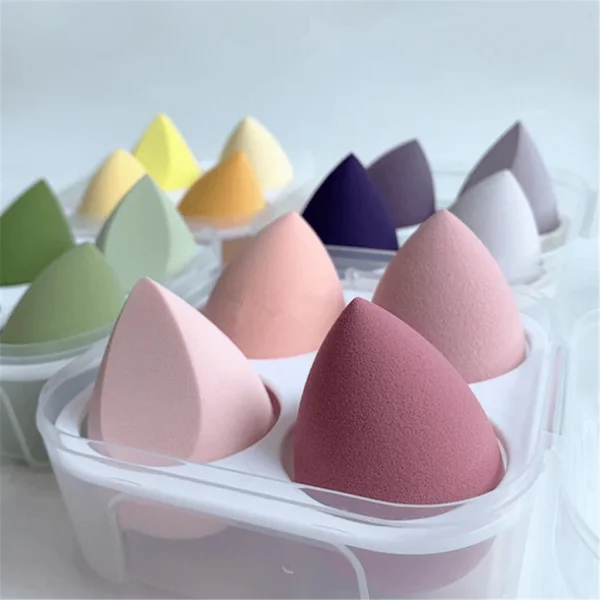 4 PCS Makeup Blender Cosmetic Puff Makeup Sponge with Storage Box - Image 3