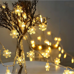 Snowflakes Garland String Fairy LED Lights Merry Christmas New Year Home Decor