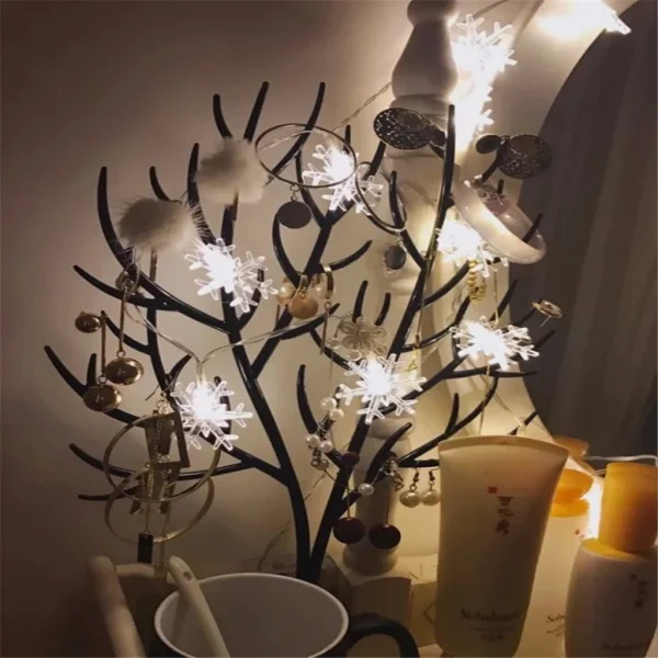 Snowflakes Garland String Fairy LED Lights Merry Christmas New Year Home Decor - Image 4