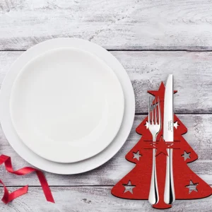 4 PCS Christmas Tree Cutlery Bag Holder Organizer Home Party Table Decoration