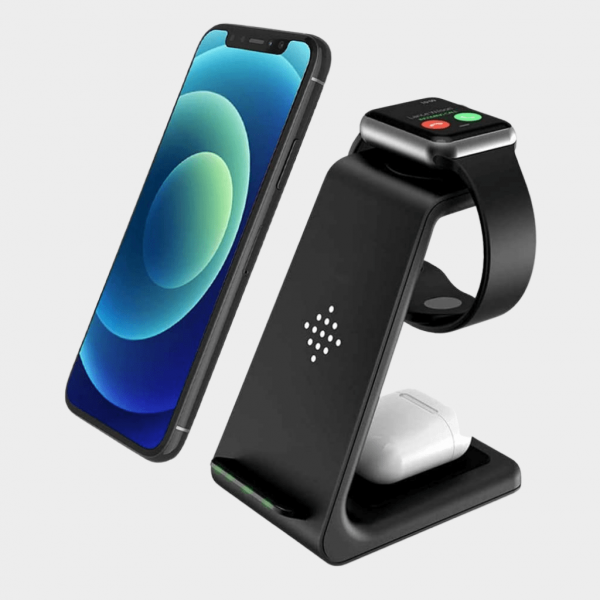 Fast 3 in 1 Qi Wireless Charging Station Stand Dock Charger