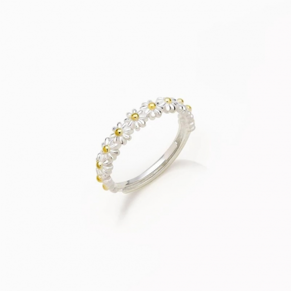 Vintage Daisy Rings For Women Cute Flower Adjustable Ring - Image 4