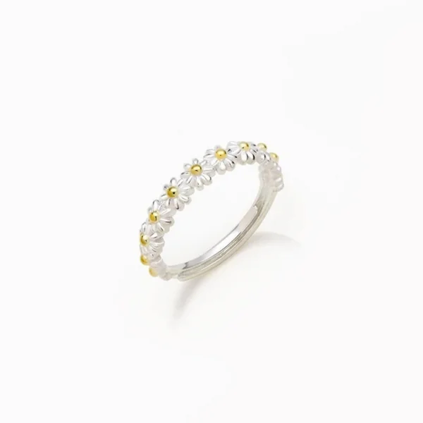 Vintage Daisy Rings For Women Cute Flower Adjustable Ring - Image 4