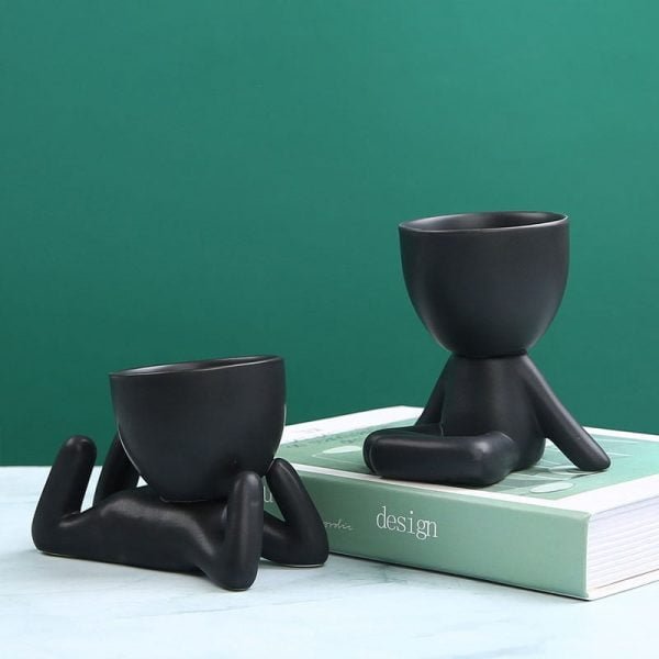 Nordic Creative Ceramics Little People Body Art Flower Pot - Image 9